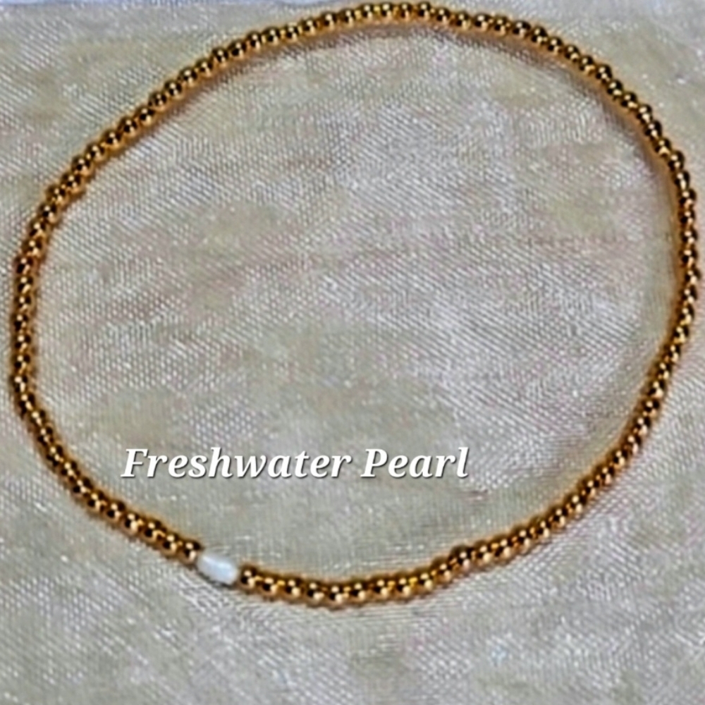 June Freshwater Pearl Semi-precious Gemstone/18K Gold-plated Beads